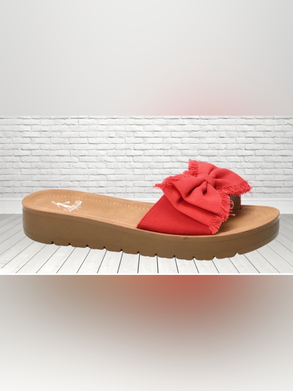 Corkys Coral Bow Slide Sandal